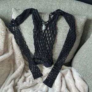 Black Lunatrix Killstar Stretchy Fishnet Top